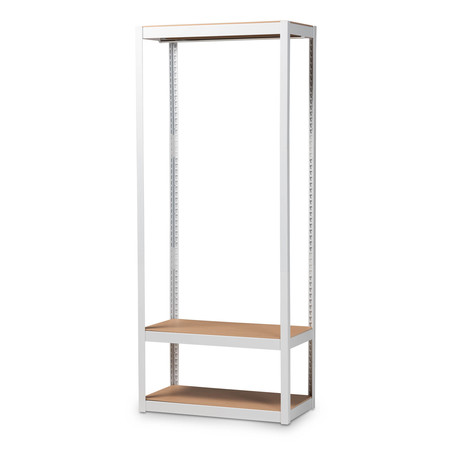 BAXTON STUDIO Elton White Finished Metal 3-Shelf Free-Standing Closet Organizer 172-10789